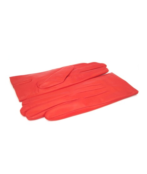 Sermoneta Gloves Guanto in Capretto 2bt con 3 cordoni fod. cashmere Rosso Sottocosto