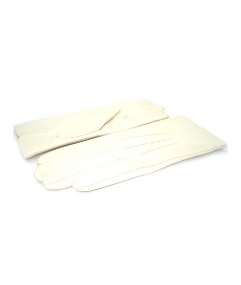 Sermoneta Gloves Guanto in Capretto 2bt con 3 cordoni fod. cashmere Panna Convenienza