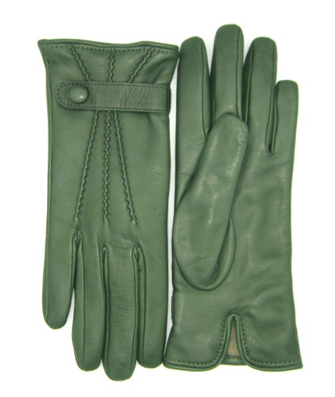 Sermoneta Gloves Guanto in Nappa con cinturino fod cashmere Verde oliva Offerta