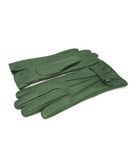 Sermoneta Gloves Guanto in Nappa con cinturino fod cashmere Verde oliva Offerta