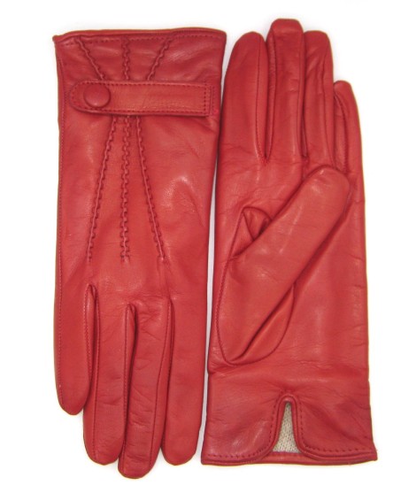 Sermoneta Gloves Guanto in Nappa con cinturino fod cashmere Rosso scuro Economico