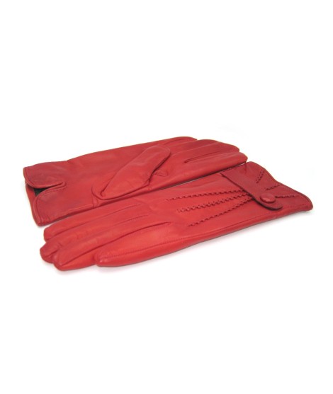 Sermoneta Gloves Guanto in Nappa con cinturino fod cashmere Rosso scuro Economico