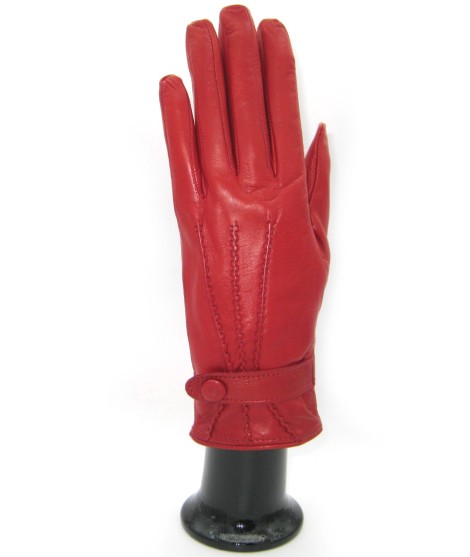 Sermoneta Gloves Guanto in Nappa con cinturino fod cashmere Rosso scuro Economico