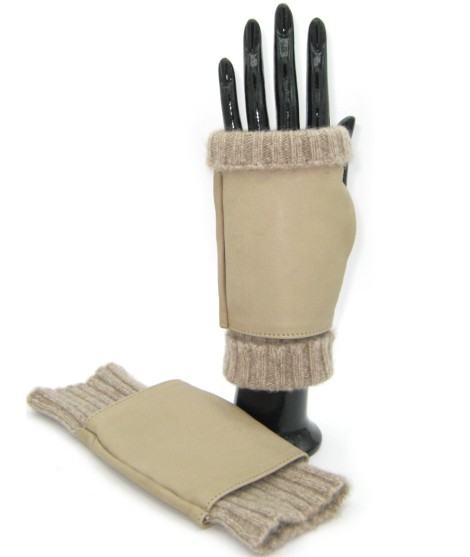 Sermoneta Gloves Guanto Manicotto in Nappa 2bt fodera cashmere Toupe Offerte