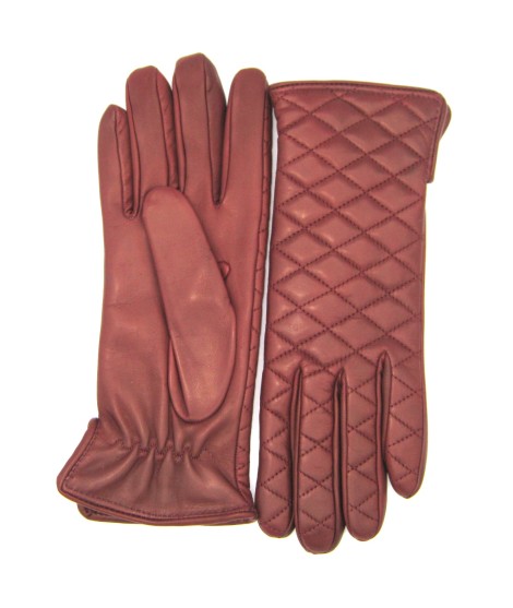 Sermoneta Gloves Guanto trapuntato 2bt fodera cashmere Rosso scuro Spedizione gratuita