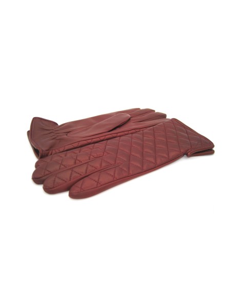 Sermoneta Gloves Guanto trapuntato 2bt fodera cashmere Rosso scuro Spedizione gratuita