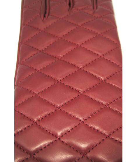 Sermoneta Gloves Guanto trapuntato 2bt fodera cashmere Rosso scuro Spedizione gratuita