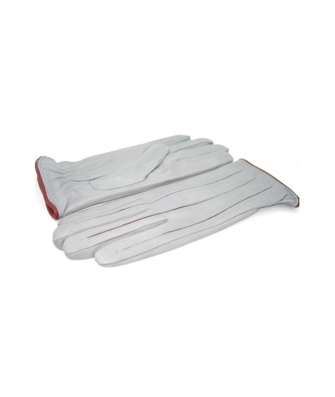 Sermoneta Gloves Guanto in Nappa con intarsi a contrasto Grigio Perla/Bordeaux Sconto di tempo limitato
