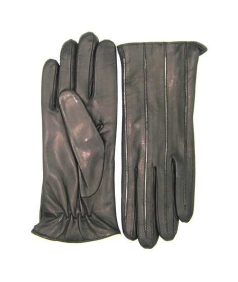 Sermoneta Gloves Guanto in Nappa con intarsi a contrasto Nero/Panna Negozio online di fabbrica