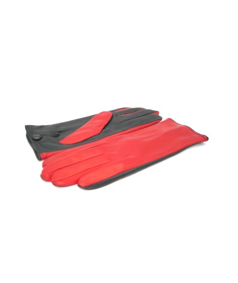 Sermoneta Gloves Guanto Nappa fodera cashmere Touch Screen Rosso/Nero Offerta speciale