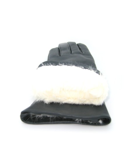 Sermoneta Gloves Guanto Nappa foderato Lapin Grigio scuro Comprare a buon mercato