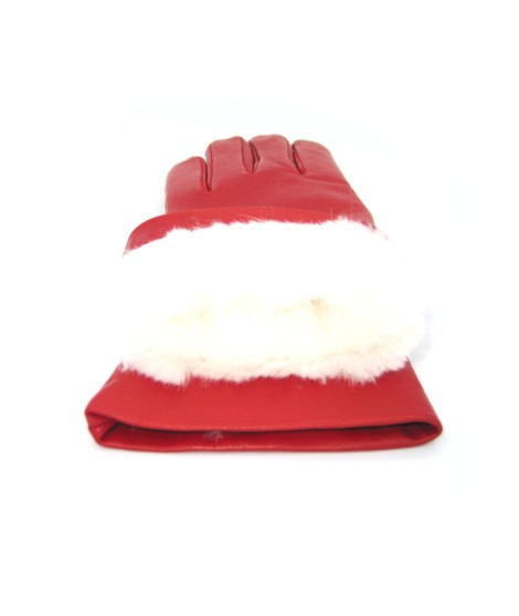 Sermoneta Gloves Guanto Nappa foderato Lapin Rosso Grande vendita