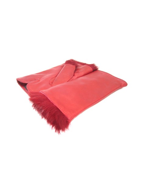 Sermoneta Gloves Manicotto in Nappa 2bt foderato in Lapin Rosso scuro Black Friday