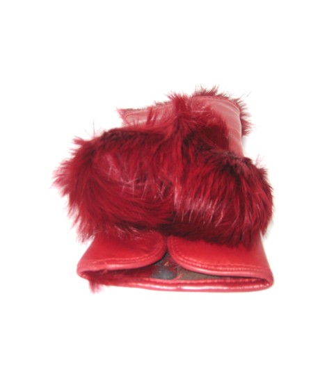 Sermoneta Gloves Manicotto in Nappa 2bt foderato in Lapin Rosso scuro Black Friday