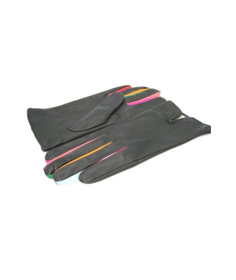 Sermoneta Gloves Guanto in Nappa con forchetta multicolor Nero Offerta Pasqua