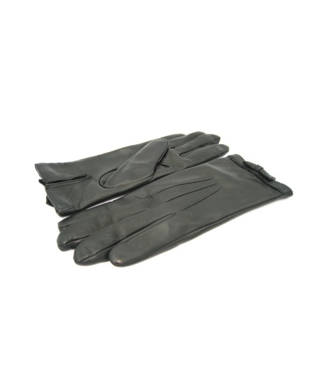Sermoneta Gloves Guanto in Nappa con fiocchetto sul polso Nero Offerta Giorno del Papà