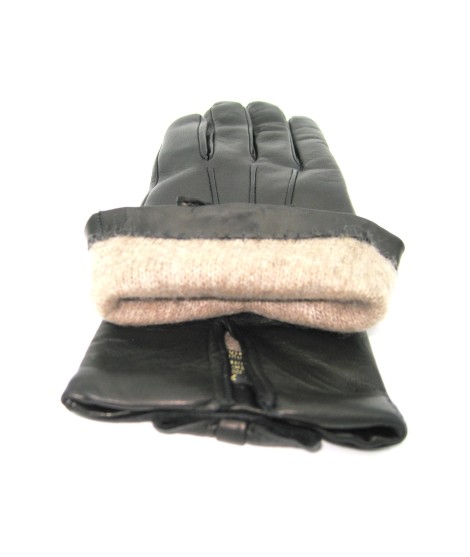 Sermoneta Gloves Guanto in Nappa con fiocchetto sul polso Nero Offerta Giorno del Papà