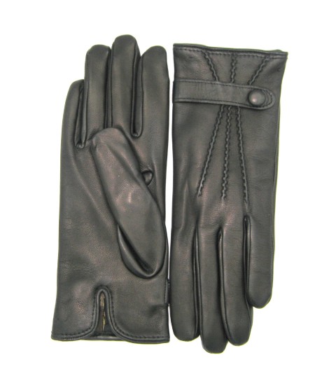 Sermoneta Gloves Guanto in Nappa con cinturino fodera cashmere Nero Offerta San Valentino