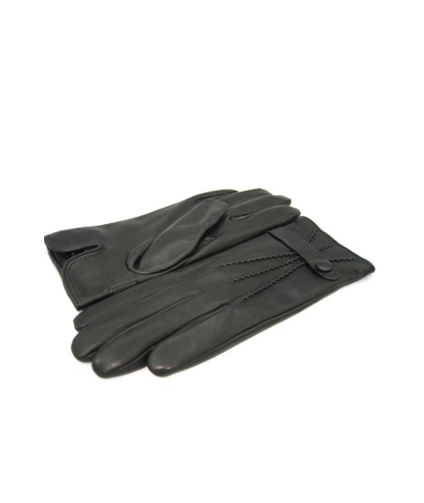 Sermoneta Gloves Guanto in Nappa con cinturino fodera cashmere Nero Offerta San Valentino