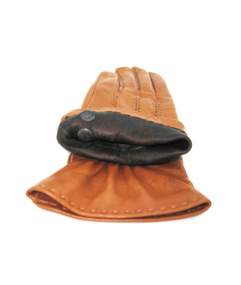 Sermoneta Gloves Guanto Nappa 4bt con bottoncini fod.seta Tan Offerta Anniversario