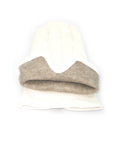 Sermoneta Gloves Guanti Nappa foderato cashmere Bianco Offerta migliore