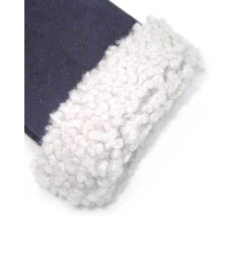 Sermoneta Gloves Guanto Montone cucito a mano Navy Grandi sconti
