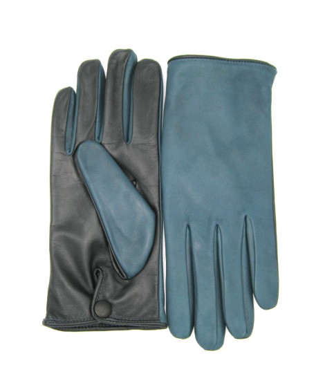 Sermoneta Gloves Guanto in Nappa fodera cashmere Touch screen Petrolio/Nero Offerte stagionali