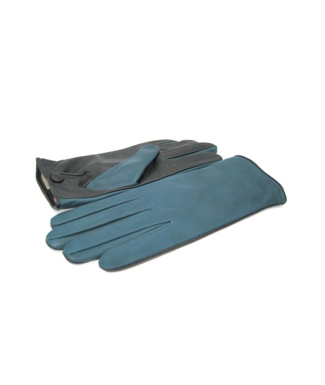 Sermoneta Gloves Guanto in Nappa fodera cashmere Touch screen Petrolio/Nero Offerte stagionali