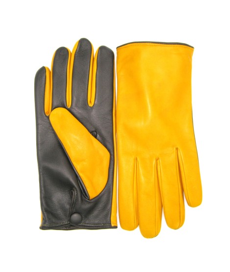 Sermoneta Gloves Guanto in Nappa fodera cashmere Touch screen Giallo Ocra/Moro Comprane uno, ottenene uno gratis