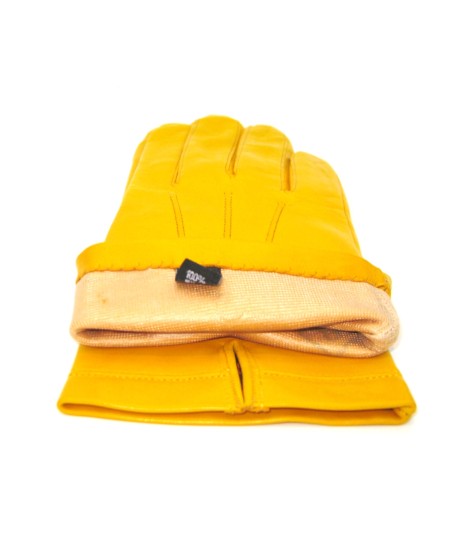 Sermoneta Gloves Guanto in Nappa foderato seta Giallo ocra Enormi risparmi