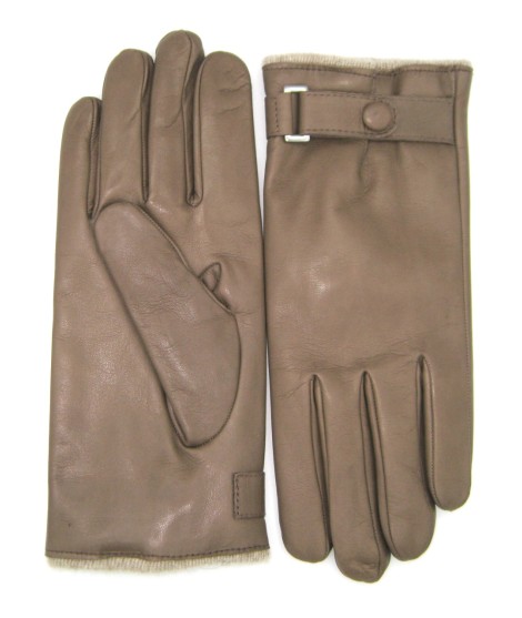 Sermoneta Gloves Guanto Nappa foderato cashmere con cinturino Fango Black Friday Prezzi