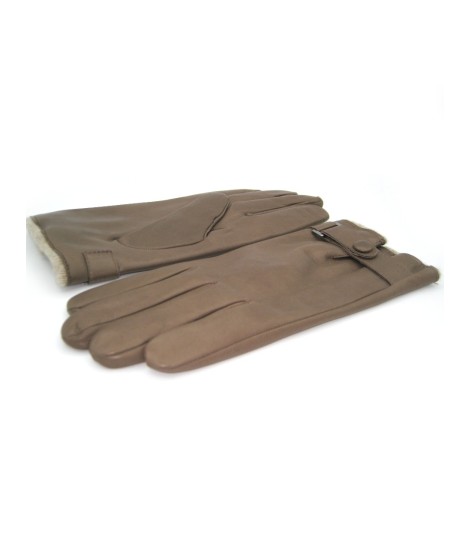 Sermoneta Gloves Guanto Nappa foderato cashmere con cinturino Fango Black Friday Prezzi