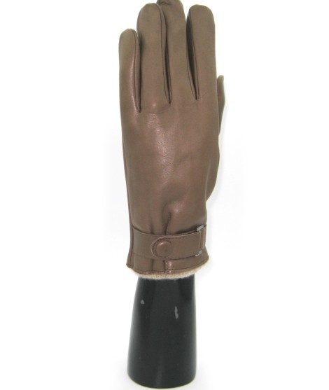 Sermoneta Gloves Guanto Nappa foderato cashmere con cinturino Fango Black Friday Prezzi