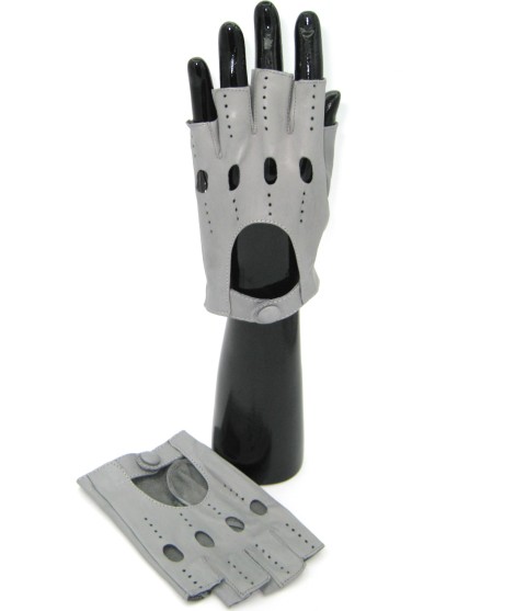 Sermoneta Gloves Guanto in Nappa da Guida mezze dita Grigio Perla 2025