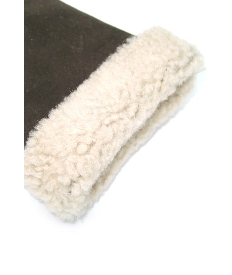 Sermoneta Gloves Guanto Montone cucito a mano T.Moro Prezzo Ridotto