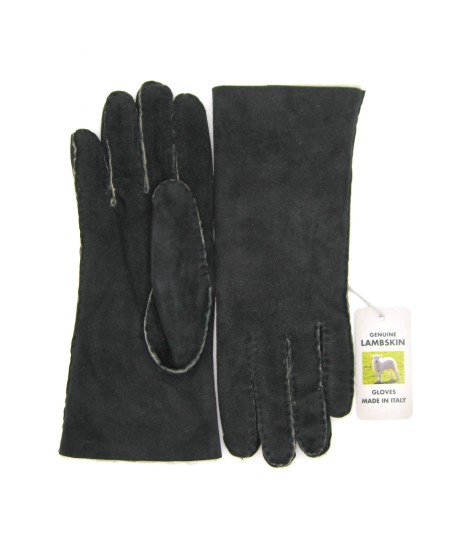 Sermoneta Gloves Guanto Montone cucito a mano Nero Sottocosto