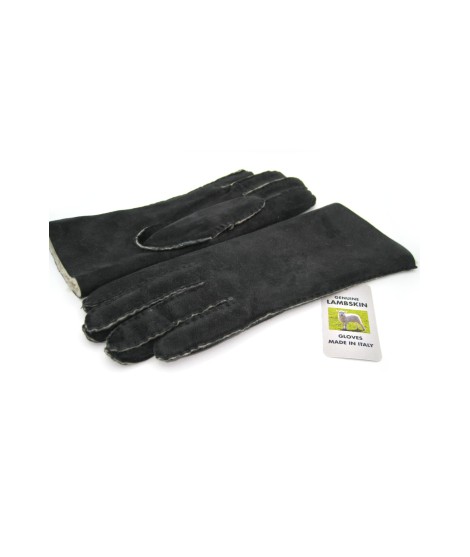 Sermoneta Gloves Guanto Montone cucito a mano Nero Sottocosto