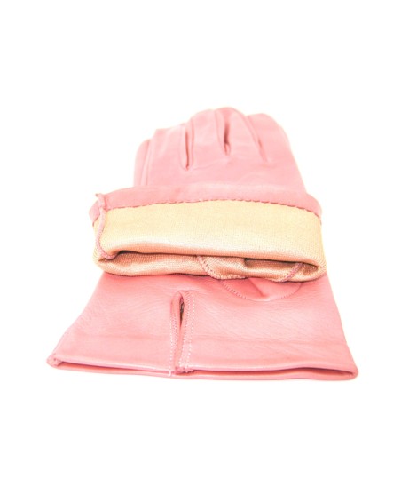 Sermoneta Gloves Guanto Nappa fodera seta Bubble gum Sconto