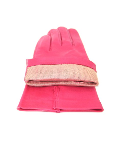 Sermoneta Gloves Guanto Nappa fodera seta Fucsia In Vendita