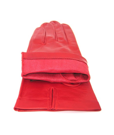 Sermoneta Gloves Guanto Nappa fodera seta Rosso Saldi