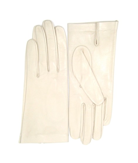 Sermoneta Gloves Guanto Nappa fodera seta Panna Hotsell