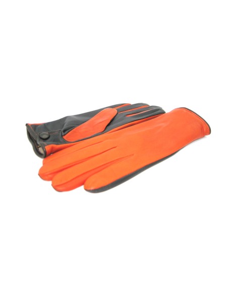 Sermoneta Gloves Guanto Nappa fodera cashmere Touch Screen Arancio/Moro Moda