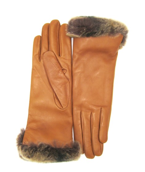 Sermoneta Gloves Guanto Nappa con risvolto Rex fodera cashmere. Tan Cyber Monday