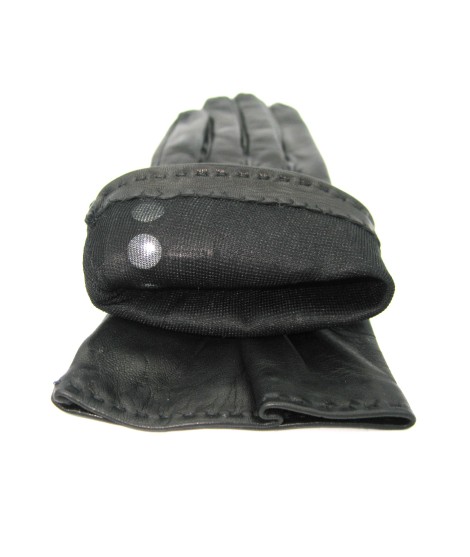 Sermoneta Gloves Guanto Nappa 4bt con bottoncini fod.seta Nero Offerta migliore