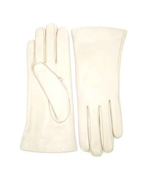 Sermoneta Gloves Guanto Nappa foderato Lapin Panna Latest fashion