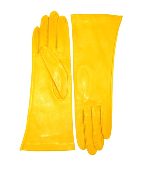 Sermoneta Gloves Guanto Nappa 4BT foderato seta Giallo Ocra Bestseller