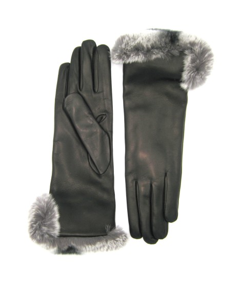 Sermoneta Gloves Guanto Nappa con risvolto Rex fodera cashmere. Nero Comprane uno, ottenene uno gratis