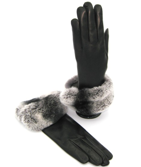 Sermoneta Gloves Guanto Nappa con risvolto Rex fodera cashmere. Nero Comprane uno, ottenene uno gratis
