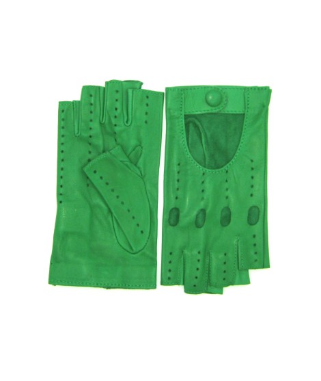 Sermoneta Gloves Guanto Guida in Nappa sfoderato 1/2 dita Verde Smeraldo Prezzo basso