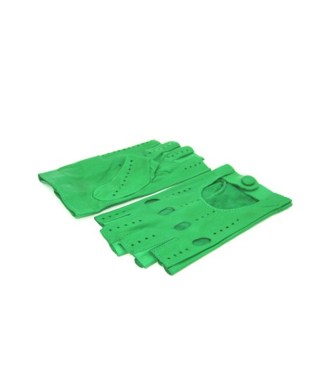 Sermoneta Gloves Guanto Guida in Nappa sfoderato 1/2 dita Verde Smeraldo Prezzo basso